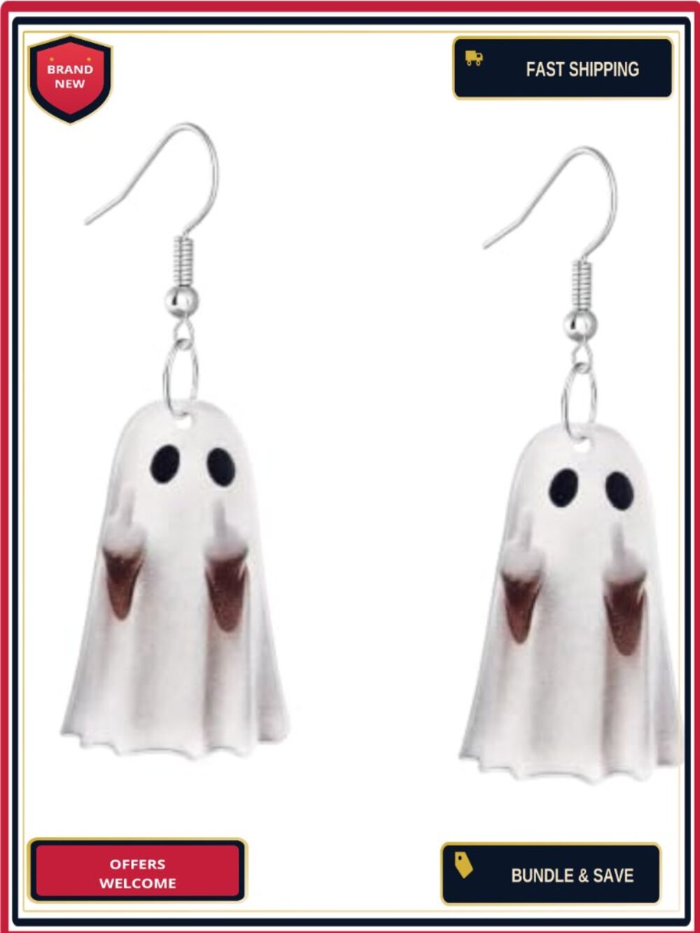 Halloween Drop Dangle Earrings Acrylic Ghost Bow Pumpkin Gothic